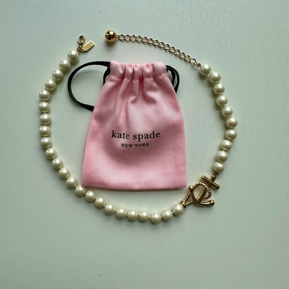 Kate Spade Anchors Away Faux Pearl Chain Necklace